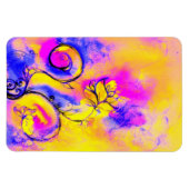 花お洒落ピンク黄紫 マグネット (横)