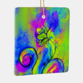 花お洒落ピンク黄紫、青 セラミックオーナメント (右)