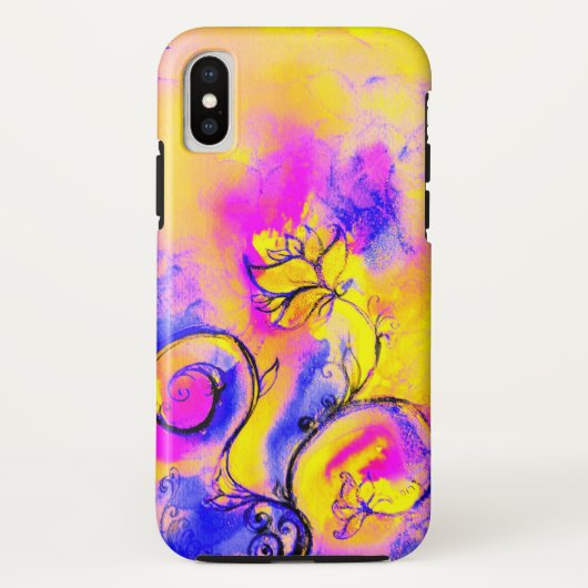 花お洒落ピンク黄紫 Case-Mate iPhoneケース (裏面)