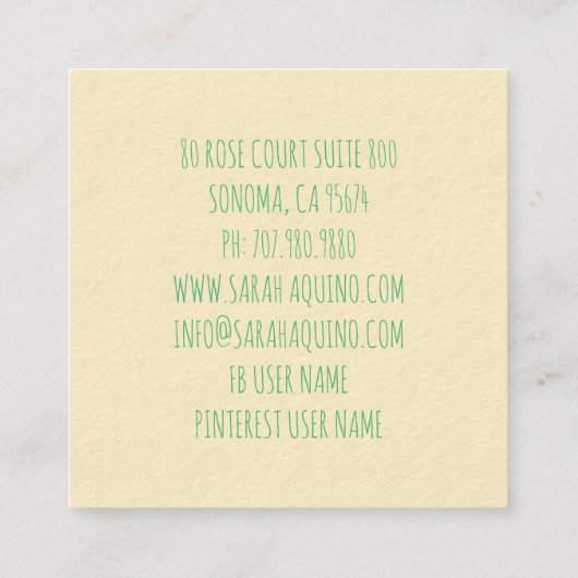 花お洒落フローライベントプランナー スクエア名刺 (裏面)