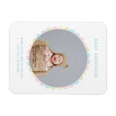 花お洒落ベビー写真誕生発表 マグネット (横)