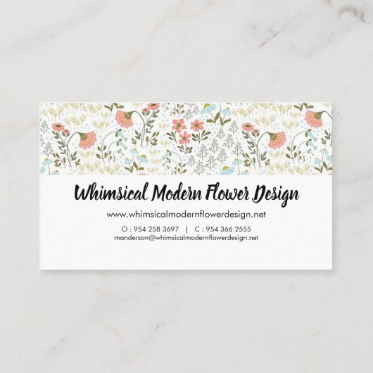 花お洒落モダン名刺 名刺 (裏面)