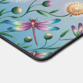 花お洒落付きトンボ。編集可能な名前 デスクマット (コーナー)