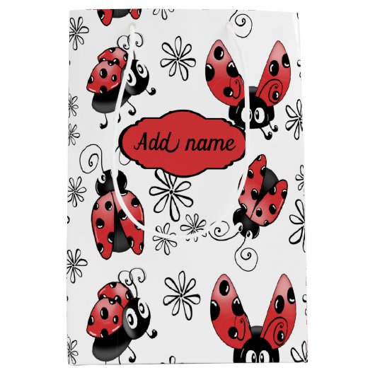 花お洒落付きラディバグ小抱き枕 ミディアムペーパーバッグ (正面)