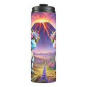 花お洒落冠の恐竜 タンブラー (正面)