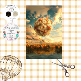 花お洒落切り離し熱気球 薄葉紙