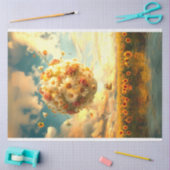 花お洒落切り離し熱気球 薄葉紙 (クラフト)