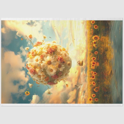 花お洒落切り離し熱気球 薄葉紙 (正面)