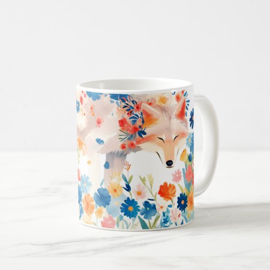花お洒落園に咲く狼 コーヒーマグカップ (正面右)