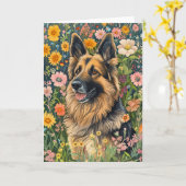 花お洒落園のドイツの羊飼い カード (黄色い花)
