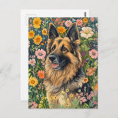 花お洒落園のドイツの羊飼い ポストカード (正面/裏面)