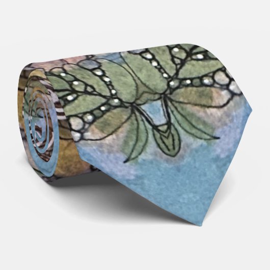 花お洒落園の水の色絵画の ネクタイ (ロール)
