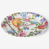 花お洒落園モノグラムパーティー ペーパープレート (アングル)