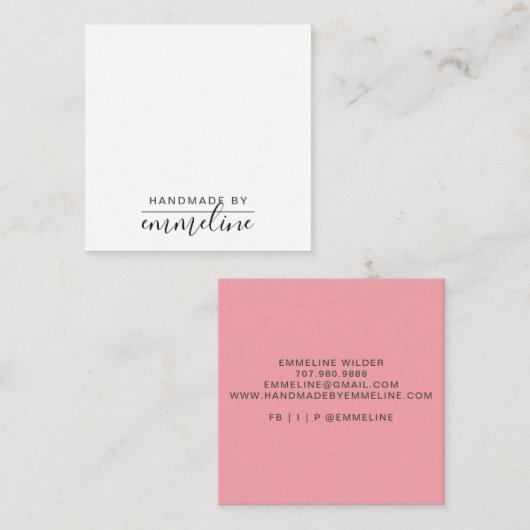 花お洒落工人手作 スクエア名刺 (正面/裏面)