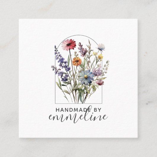 花お洒落工人手作 スクエア名刺 (正面)