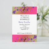 花お洒落木誕生日招待状 招待状 (スタンド正面)