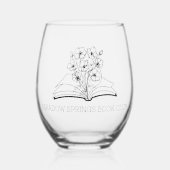 花お洒落本カスタム図書部名 ステムなしワイングラス (正面)