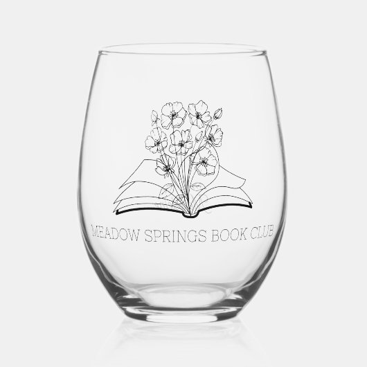花お洒落本カスタム図書部名 ステムなしワイングラス (正面)