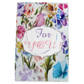 花お洒落柄 ミディアムペーパーバッグ (裏面)