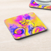 花お洒落桃色 コースター (左側)