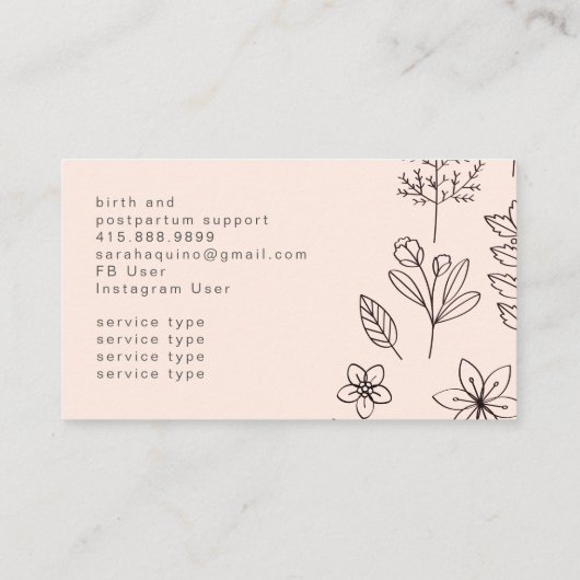 花お洒落模様豆皮又は助産師 割引カード (裏面)