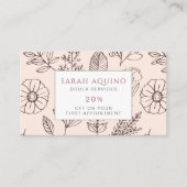 花お洒落模様豆皮又は助産師 割引カード (正面)