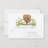 花お洒落樹の結婚応答カード 出欠カード (正面)