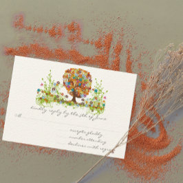 花お洒落樹の結婚応答カード 出欠カード