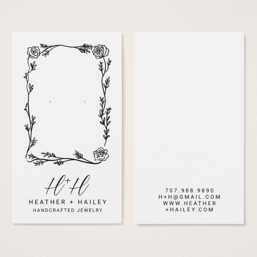 花お洒落縁どジュエリー表示カード (正面&裏面)