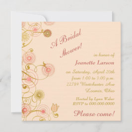 花お洒落縁どブライダルシャワー 招待状