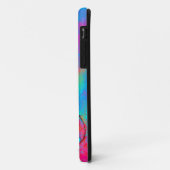 花お洒落色,ピンク色の黄色い青いフローラの水色 Case-Mate iPhoneケース (裏面/左)