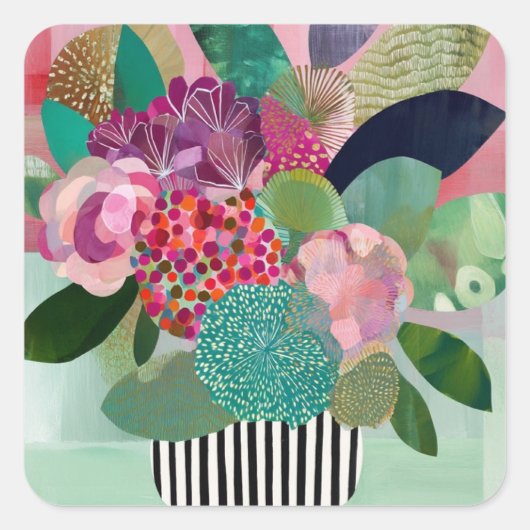 花お洒落花 スクエアシール (正面)