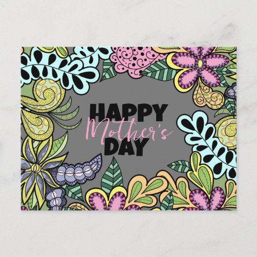 花お洒落葉類植物母の日 ポストカード (正面)