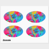 花お洒落蝶金ゴールド卵形モノグラム 楕円形シール (シート)