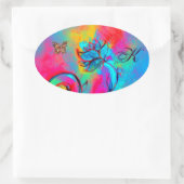 花お洒落蝶金ゴールド卵形モノグラム 楕円形シール (バッグ)