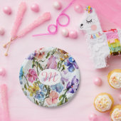 花お洒落蝶 ペーパープレート (パーティー)