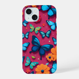 花お洒落蝶 iPhone 15ケース