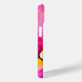 花お洒落、ピンク色の黄色い紫のフローラ渦巻き Case-Mate iPhoneケース (裏面 / 右)