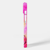 花お洒落、ピンク色の黄色い紫のフローラ渦巻き Case-Mate iPhoneケース (裏面 / 左)