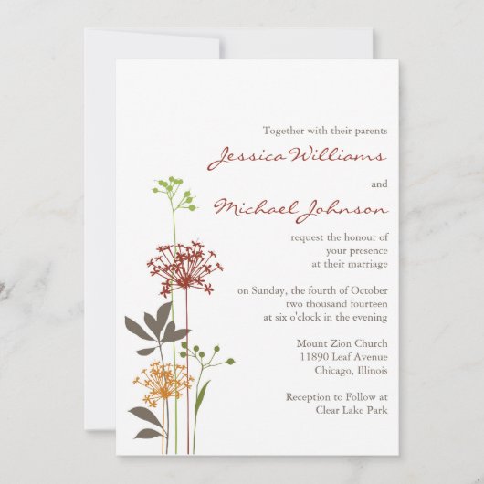 花お洒落 招待状 (正面)