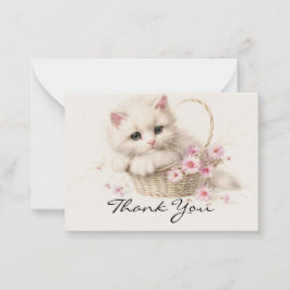 花かごの子猫 ありがとう ノートカード