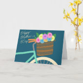 花かご付き自転車お母さんの日 カード (黄色い花)