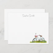 花かご付き自転車備考 サンキューカード (正面/裏面)