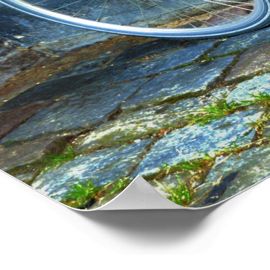 花かご付き自転車,コペンハーゲン,デンマーク ポスター (角)