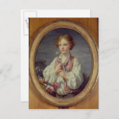 花かご入りの少年 ポストカード (正面/裏面)