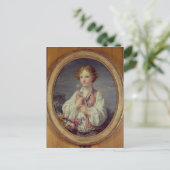 花かご入りの少年 ポストカード (スタンド正面)