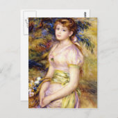 花かご入り少女ルノアール ポストカード (正面/裏面)