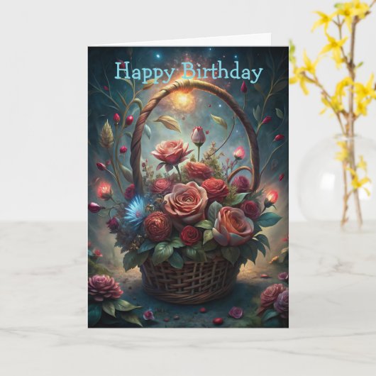 花かご カード (黄色い花)