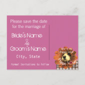 花から覗く子犬の愛 案内ポストカード (裏面)