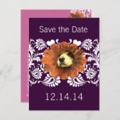 花から覗く子犬の愛 案内ポストカード (正面/裏面)